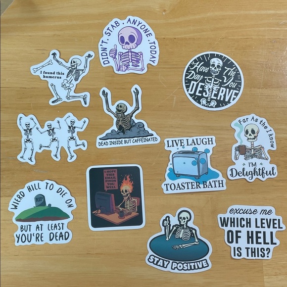 💝Skeleton Themed Sticker Set - Picture 1 of 1